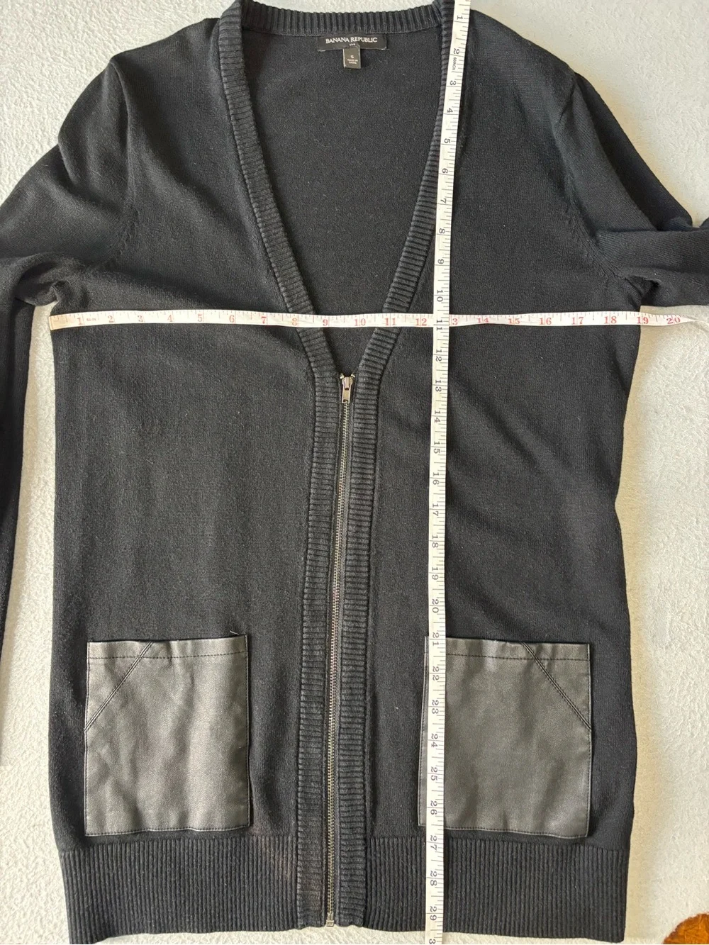Banana Republic Black Zip-Front Cardigan Sweater
